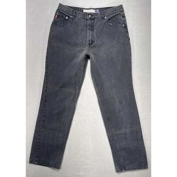 Vintage Bugle Boy 705 Jeans Mens 36x32 (32x30) Gray Faded Baggy Straight‎ Denim - Picture 1 of 11